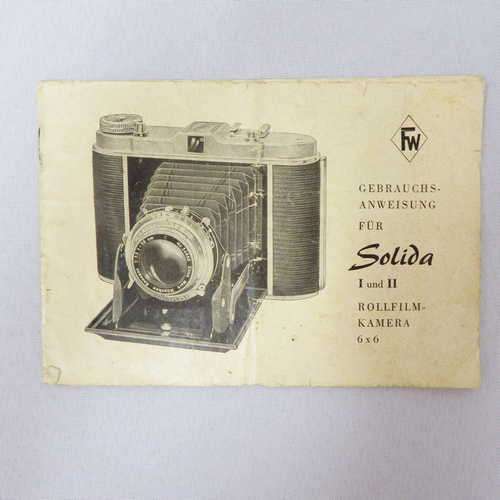 Solida I und II Rollfilm-Kamera 6x6 instruction manual