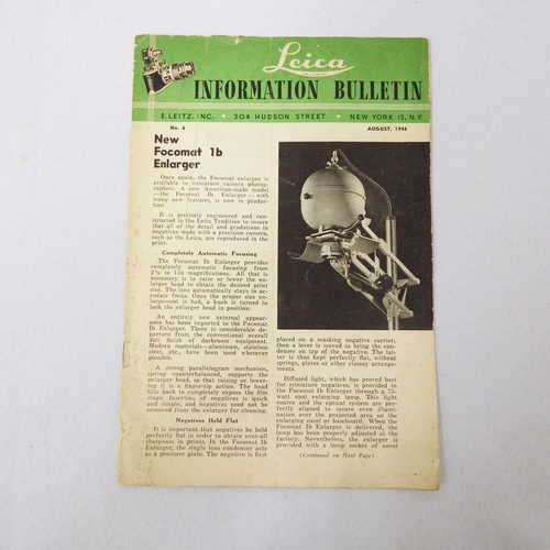 Leica Information Bulletin no.6 August 1946
