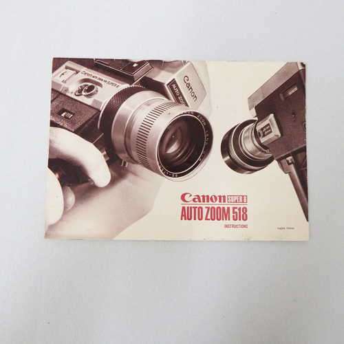 Canon Super8 auto zoom S18 instruction manual