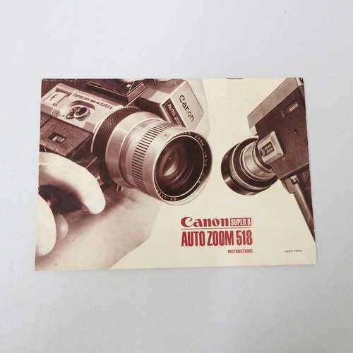 Canon Super 8 auto zoom S18 instruction manual