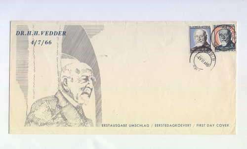 South West Africa SACC 229 and 230 on first day cover with Karibib cancelation