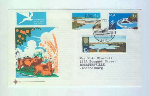 South West Africa day cover 20A  - Orange cattle - opening of Hendrick Verwoerd