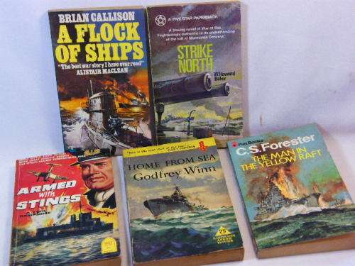 Lot of 5 boat themed war story books