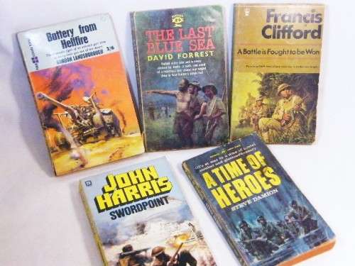 Lot of 5 war themed story books - softcover