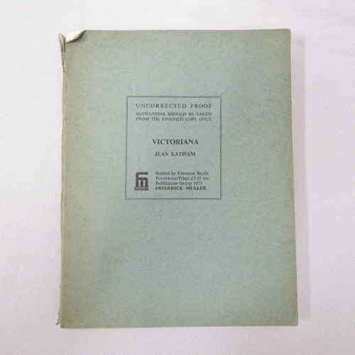 Uncorrected proof of Victoriana by Jean Latham