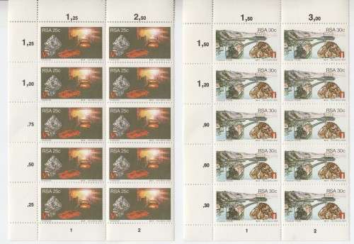 SACC 563 - 566 4 x blocks of 10 mint stamps - strategic minerals