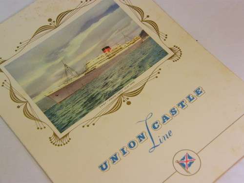 22 March 1961 farewell dinner menu Union Castle RMMV Athlone Castle 3 signatures at back