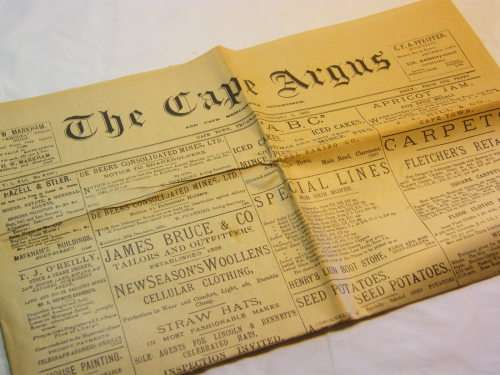 The Cape Argus dated January 2, 1896 - decent condition