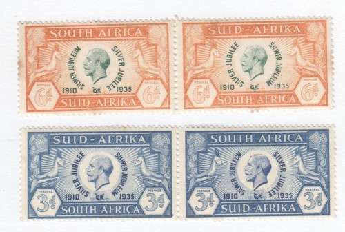 2 Pairs mint hinged SACC 66 and 67 Silver jubilee George 5