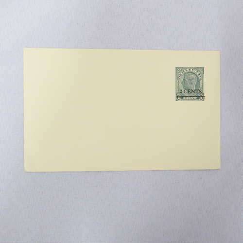 Canada pre-printed stationary postcard with George 6 stamp opt. 2 cent over 1 cent