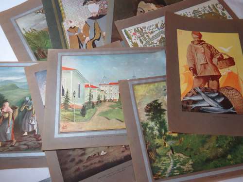Lot of 9 Printings of artwork by Turkish artists - Beautiful pieces