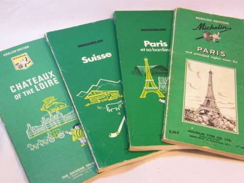 Lot of 4 vintage Michelin map books of France and Switzerland - 2 English and French and Swiss