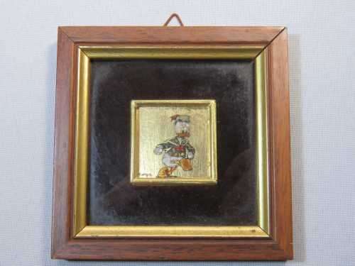 Vintage small Donald Duck gold leaf foil painting