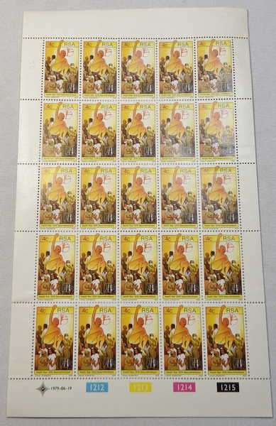South Africa SACC 467 Health Year Full sheet 4 cent stamp