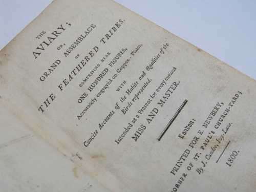 The Aviary - printed for E Newbury by J Cundee