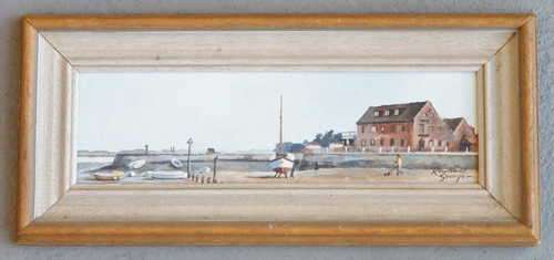 Raymond Savage oil on board painting - Size with frame 22 x 43 cm Size without frame 8,5 x 29,5 cm