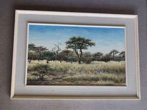 B.Geschke painting on board - 67X41.5 cm Without frame 85.5X60cm with frame