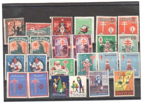 Lot of 24 different South Africa Christmas stamps