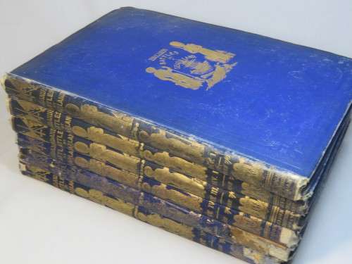 England`s Battles by sea and land six volume set - Some damage to spines and light foxing Mid 1800`s
