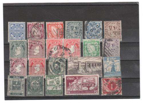 Lot of 22 early Ireland stamps - 1920`s 1930`s