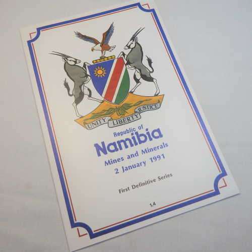 Namibia 1st definite series on first day folder 1.4