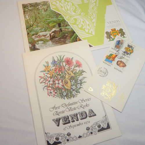 Venda Independence booklet, first day cover no.1 and 1st definite issue on first day folder no.1