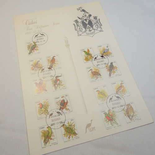 Set of bird stamps-1st definite issue on official first day folder no.1-SACC 5 to 21 4 December 1981