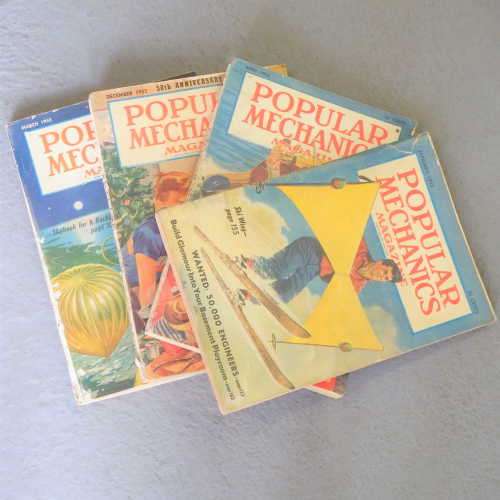 Lot of 4 vintage popular mechanic magazines from 1950`s
