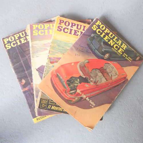 Lot of 4 popular science magazines from 1940`s