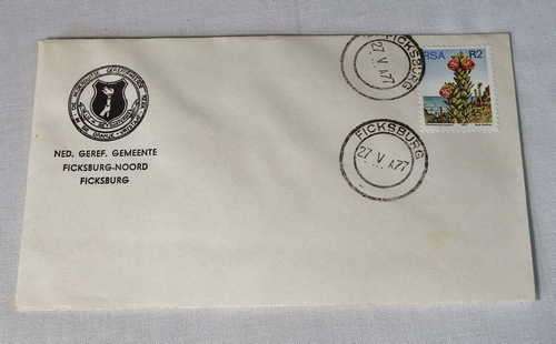 First day cover with SACC 434 on church stationery with Ficksburg first day cover ( x2)