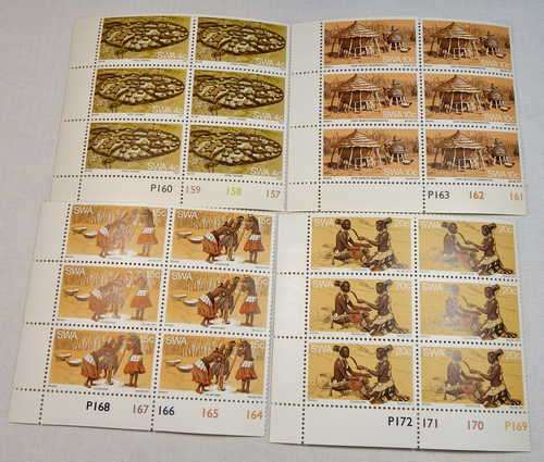 South West Africa SACC 310-313 control blocks of 6
