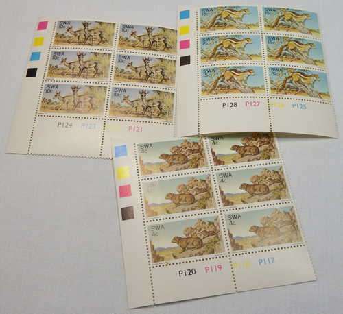 South West Africa SACC 299 - 301 control blocks of 6