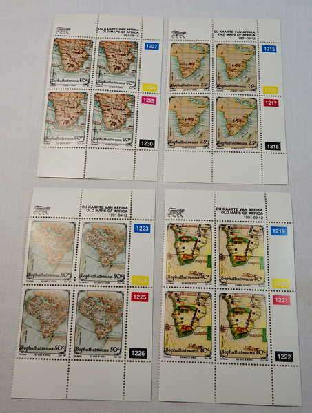 Old maps of Africa SACC 269 - SACC 272 control blocks of 4