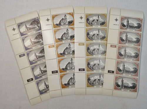 South West Africa SACC 328 - 331 control strips of 5