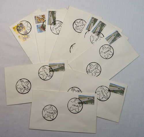 Lot of 10 SWA covers with South West Africa stamps and RSA Field post office 112 cancellations