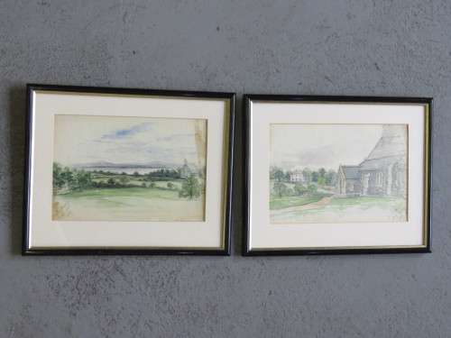 Watercolour Painting of Ballinderry Church Dated August 19th and 20th 1857