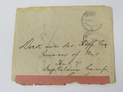 POW cover - Boer war Johannesburg through Durban to Diyatalawa camp, Ceylon