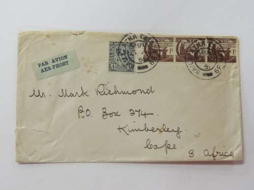 1951 Airmail cover Baile Atha Cliath Ireland to Kimberley South Africa
