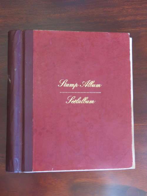 British stamp album with stamps