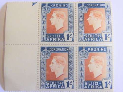 SACC 74 block of 4 stamps - Bottom right with  dot in hair