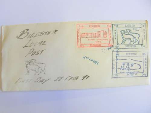1971 Bicester strike cover - Bicester Local Post first day cover - 22 February 1971