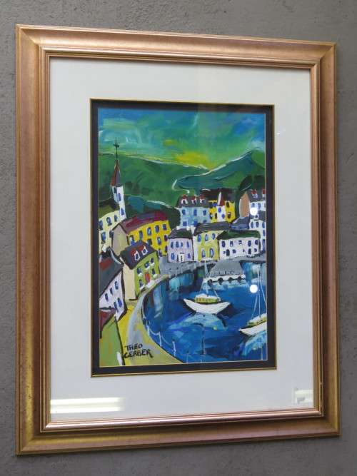 Beautiful Theo Gerber oil painting in frame with glass - 90X72cm With frame - 54X36 Without