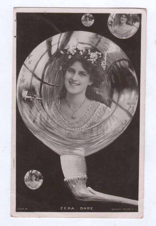 Zena Dare postcard posted at Station Kent, Great Britain to Basutoland, South Africa 1907