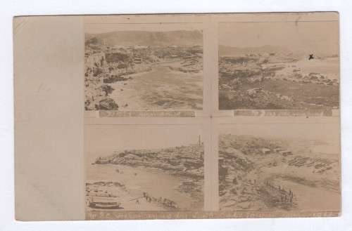 Early Hermanus card - 1908 - With photos of Hermanus harbour - Posted to Cape Town