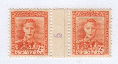 New Zealand George VI control paper - Join variety - 1947 mint
