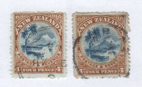 New Zealand S.G. 310 with reversed WMK - 1900 - 4d