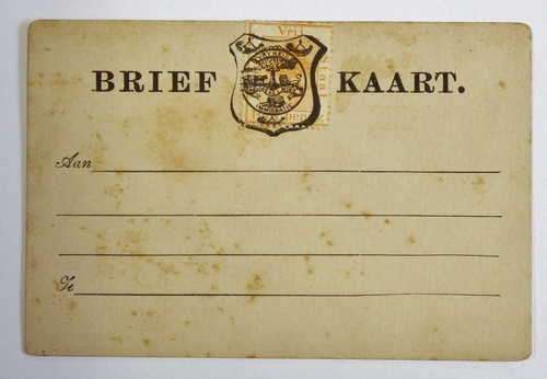 1882-1886 Vrij STAAT BRIEF KAART - With foxing but scarce