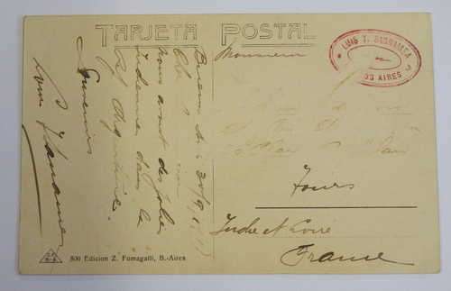 Postcard Buenos Aires to France with 1/2 Centavos stamp - Turn of the century