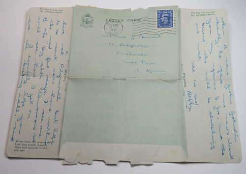 Navy, Army and Air Force institute letter form posted 25 Sept 1945