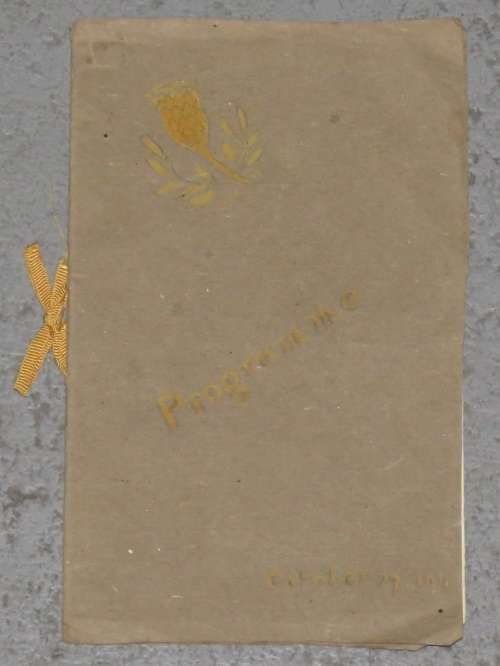 27 October 1911 - National Dances (South Africa) programme - Rare